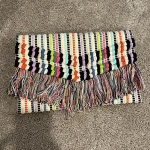 Stella & Dot Multicolor Fringe Clutch
